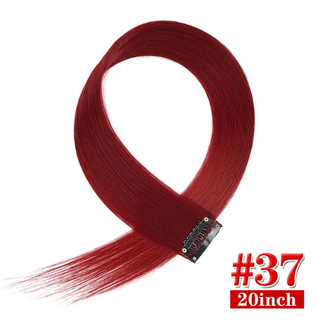 Clip in Hair Extensions Highlights Straight Long Hairpiece Hair Accessories for Girls Women Kids Doll Hair Pieces Wigs Pieces 37