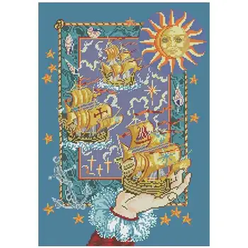 

Sea boat scenery patterns Counted Cross Stitch 11CT 14CT 18CT DIY Chinese Cross Stitch Kits Embroidery Needlework Sets