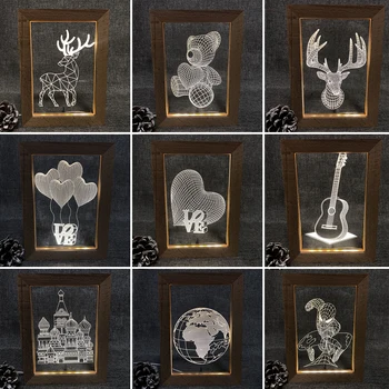 

2020 Beech 3D Acrylic lights stereo Night light Small table lamp Bedside lamp LED lamp Birthday festival children decorate