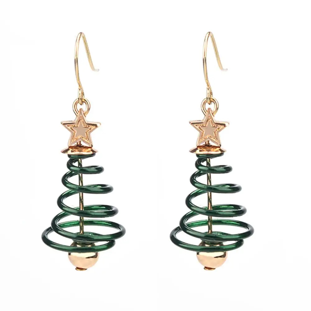 Women Christmas Tree Statements Earrings Star Spring Dangle Big Geometric Xmas Party Jewelry Gift kolczyki brincos | Украшения и