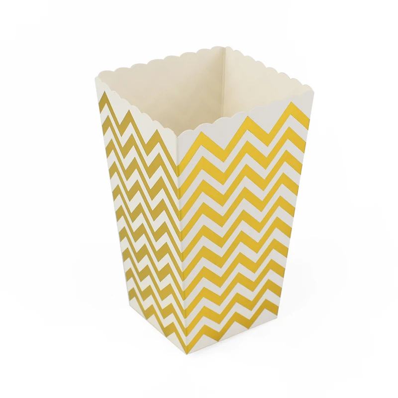 11 6 шт. полосатая волнистая чашка для попкорна День рождения украшение детский поднос для закусок бумажная чашка для попкорна лоток для детского душа вечерние принадлежности - Цвет: 11
