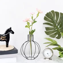 Креативный художественный стиль ретро железная линия цветы ваза металлический держатель для растений современный сплошной скандинавский стиль s железная ваза для домашнего искусства садовый декор