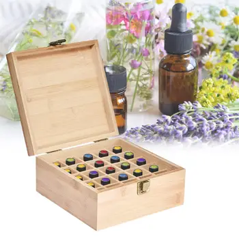 

Essential Oil Storage Box High-end Carved Bamboo 25 Box Essential Oil Bottle Storage Box Pine Fixed Essential Oil Display Stand