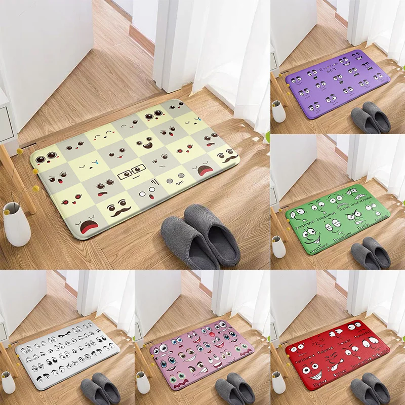 

3D Printing Cute Cartoon Carpet Kitchen Bathroom Anti-Slip Floor Mat Candy Color Children Room Mat Vacuuming Entrance Rug Tapete