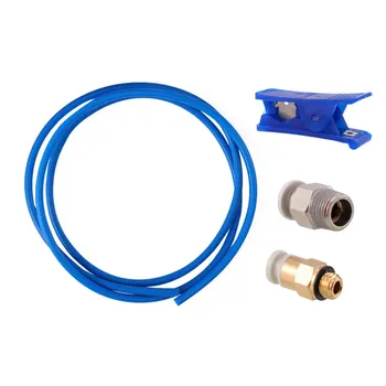 

PTFE Bowden Tubing and Tube Cutter with PC4-M6 and PC4-M10 Pneumatic Fitting for 3D Printer 1.75mm Filament (Blue)