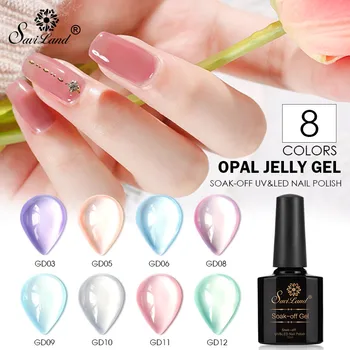 

Saviland Translucent Candy Color Gel Nail Polish Varnish Lacquer 10ml Glass Gel Nail Art Tips Gemstone UV Gel Varnish