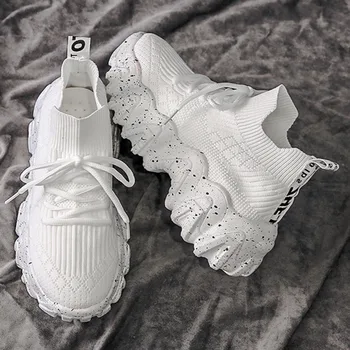 

Womens Red Sneakers Chunky Shoes for Women Casual Shoes Spring 2020 High Top White Sneakers Sapatos De Mujer Platform