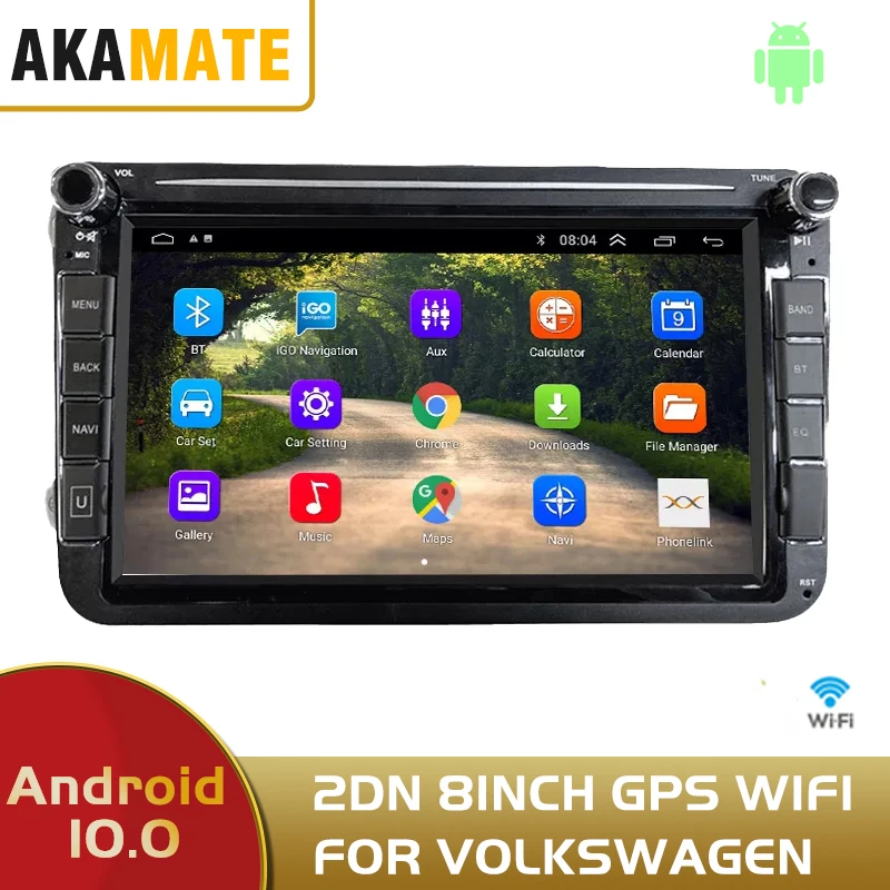 Автомагнитола 2 din Android 10 0 8-дюймовый HD-видеоплеер Wi-Fi FM GPS-навигация Bluetooth для
