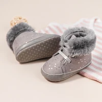 KIDSUN 2021 Winter New Baby Booties Boy Girl Boots Cotton Soft-Sole Non-Slip Warm Toddler First Walkers Infant Crib Shoes 2