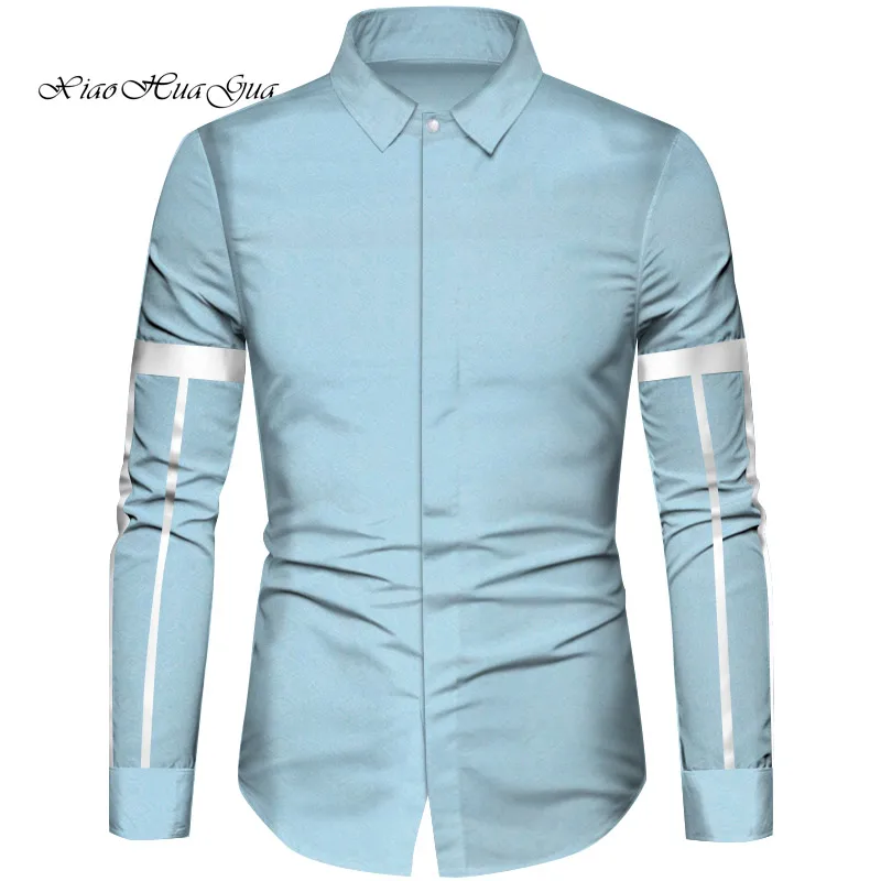 11 African Clothes Men Top Shirts Bazin Riche African Men Clothes Cotton Print Patchwork Formal Shirts Traditional African WYN832 - Цвет: 11