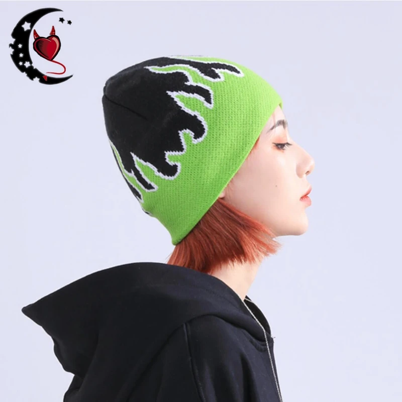 Unisex Flame Beanies Hats For Women And 
