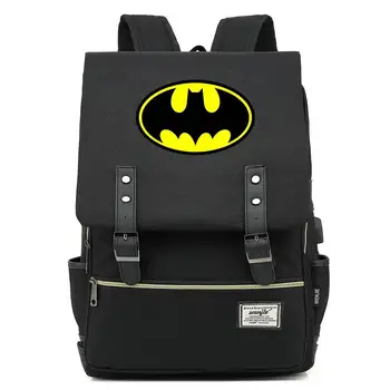 

Anime Superhero Batman Iron man Backpack Boy Girl School Bags Men Women Daily Travel Rucksack Bag USB Charging Laptop Bags