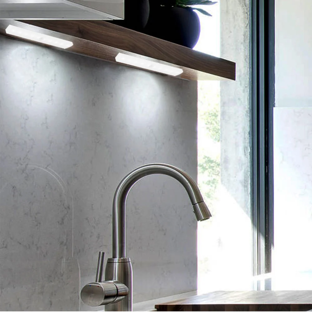 6/10LED PIR Motion Sensor Lamp Cupboard Wardrobe Bed Lamp Under Cabinet Night Light Smart Light Perception For Closet Stairs Led