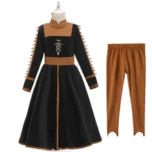 В стиле Анны и Эльзы 2 платье принцессы для девочек детская одежда на Рождество, изготовленные на заказ Детские зимние штаны Одежда для девочек с изображением принцессы Эльзы детское платье Vestidos для девочек платье Эльзы