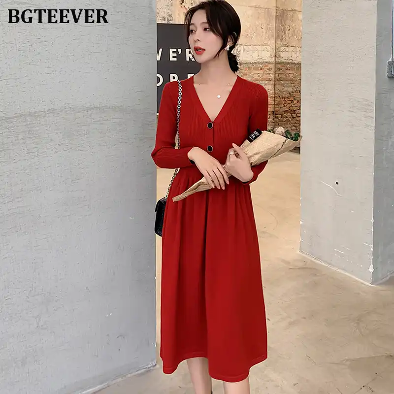red sweater outfit women