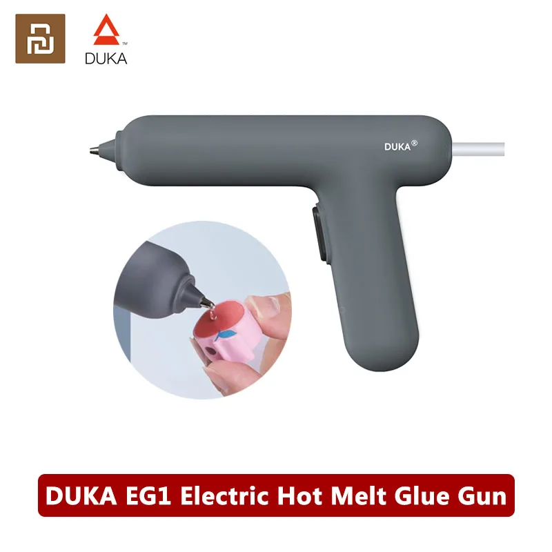  YouPin DUKA EG1 Electric Hot Melt Glue Gun Heating Electric Cordless Mini Glue Gun Repair DIY Tool with 8pcs 7mm Glue Sticks New 