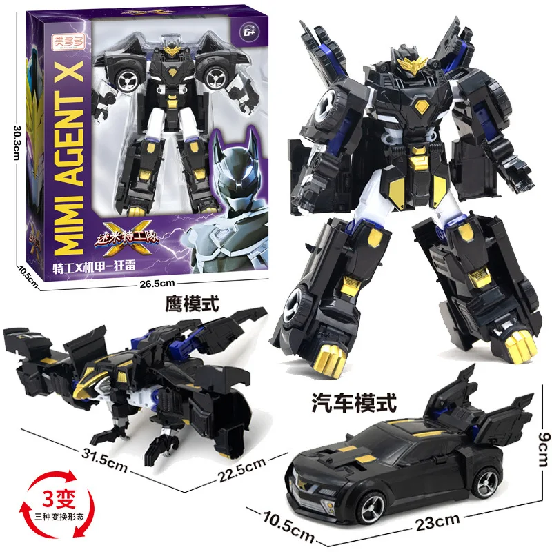 

New MiniForce Transformation Action Figure Toys Agent Toys X Volt Semey Air Force Kids Toys For Boys Holiday Gifts Color Black