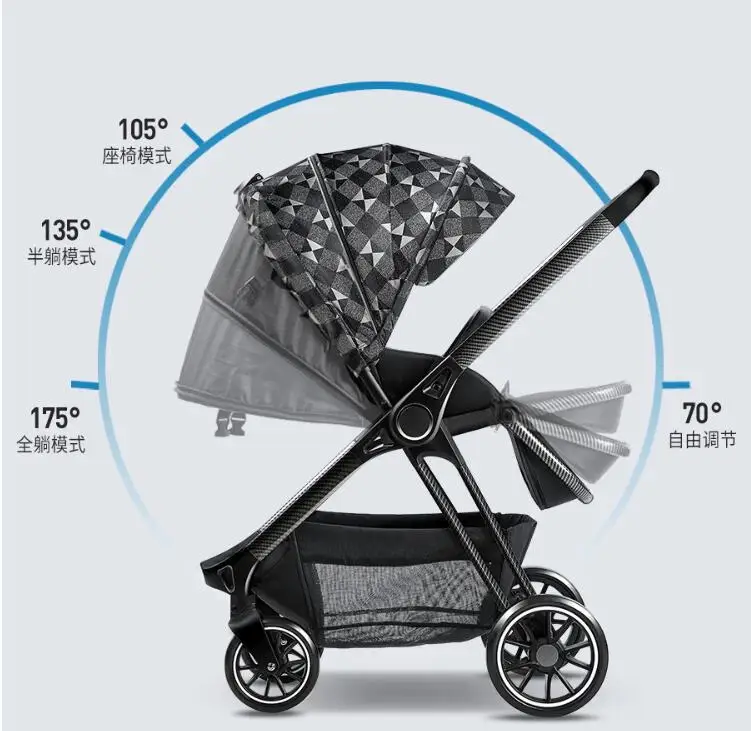 luxurious 3 in 1 baby stroller aluminium alloy baby pram leather two-way shock baby trolley with gifts