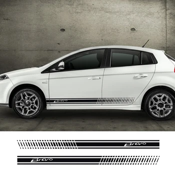 

Side Stripes Car Stickers Auto Vinyl Film Decoration Decals For Fiat Bravo Automobiles DIY Sports Styling Car Tuning Accessories