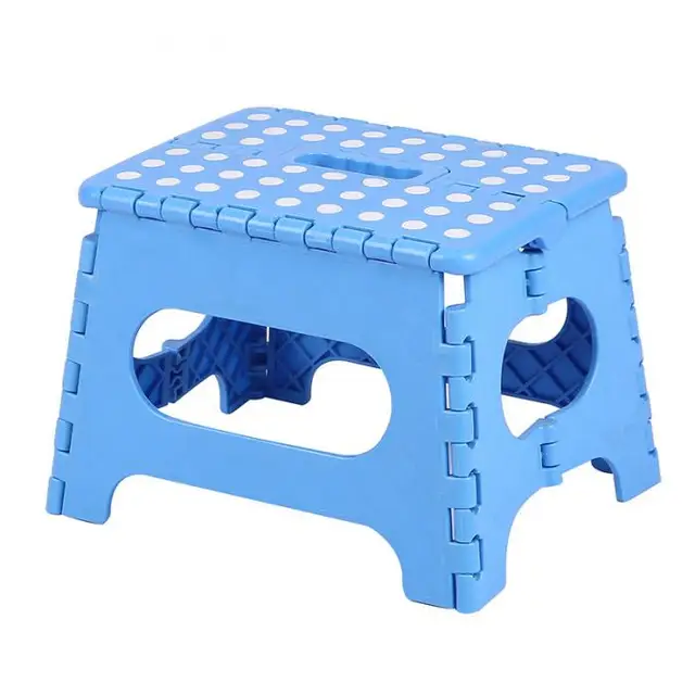 High Folding Step Stool Lightweight Plastic Non Slip for Kitchen Bathroom Bedroom LG66 blue