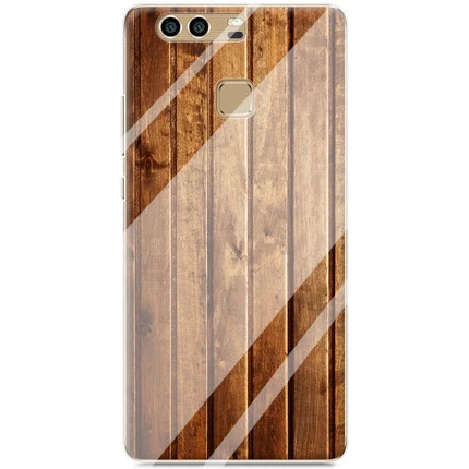 Huawei P9 p 9 чехол из закаленного стекла деревянный камень узорчатый Телефон чехол для huawei p9 P9 Защитный чехол противоударный - Цвет: Розовый