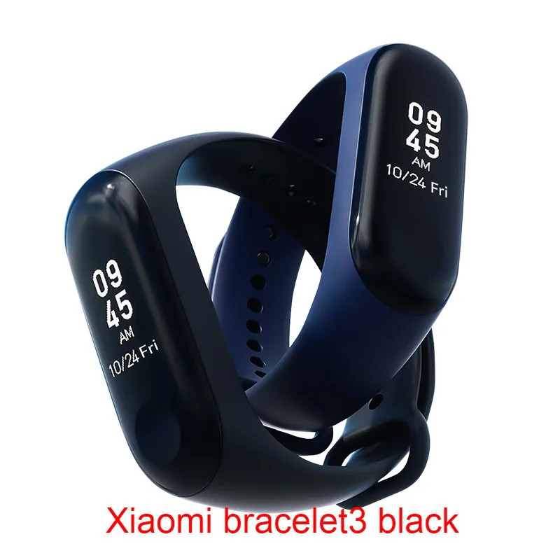Xiaomi mi смарт-браслет 3/NFC фитнес-браслет mi Band 3 большой сенсорный экран OLED сообщение время сердечного ритма Smartband - Цвет: bracelet3 Black