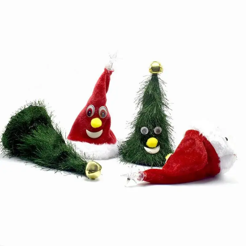 Christmas Tree Ornament Decorative Electric Doll Toy Xmas Party DIY Crafts Novelty Musical Toy Ornaments Mini Christmas Tree