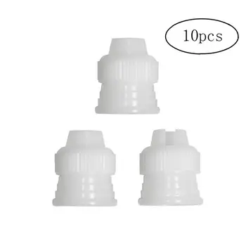 

10 PCS Reusable Cake Decorating Pastry Bag Couplers Durable Plastic Pipe Tip Coupler for Icing Nozzles