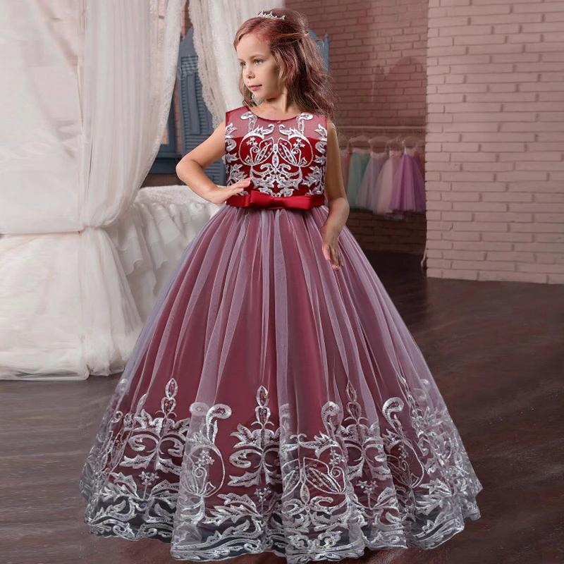 Girl Dresses for Weddings Pageant Dresses for Kids Prom Dress up for the Holy Communion Dresses for Girls Lace Pearls
