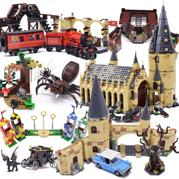

Harri Movie Magic Castle Model Building Block Express Train Bricks Toys City Creator Action 75951 Toys Figure For Children