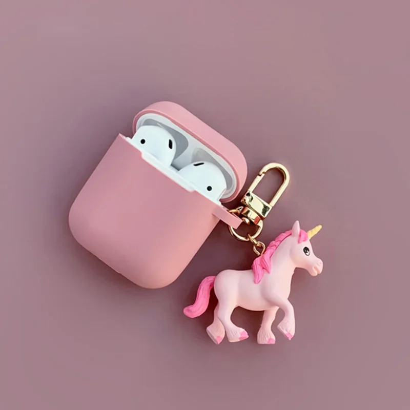 Мечта Единорог брелок розовый Силиконовый чехол для APPLE AirPods 1 2 аксессуары