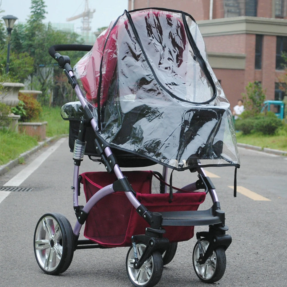 L Universal Practical Portable Breathable Baby Stroller Accessories Protective Waterproof Travel Zipper PVC Rain Cover Dust Shield - Цвет: L