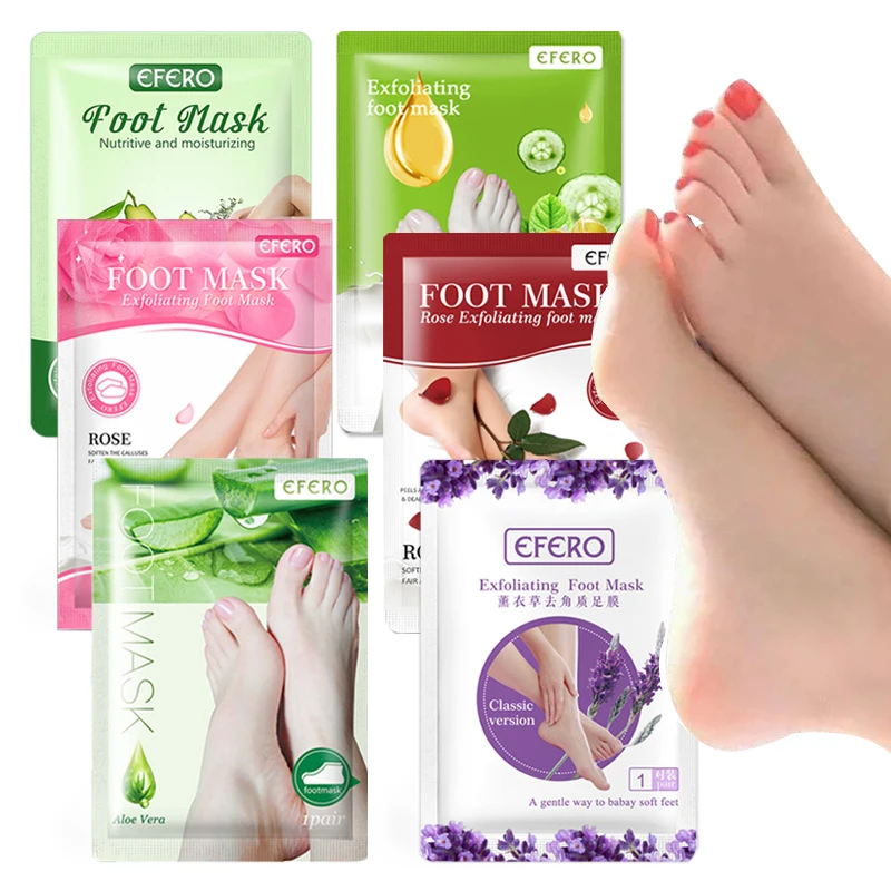 

6/7/8Pair Exfoliating Feet Mask Scrub Pedicure Socks Remove Callus Dead Skin Heel Crack Care Peeling Cleaning Foot Spa Mask
