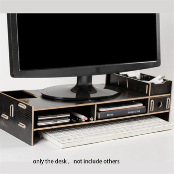 

Wooden Computer Storage DIY Monitor Riser Table Organizer Desktop Keyboard Organizer Storage Monitor Organizer Rack
