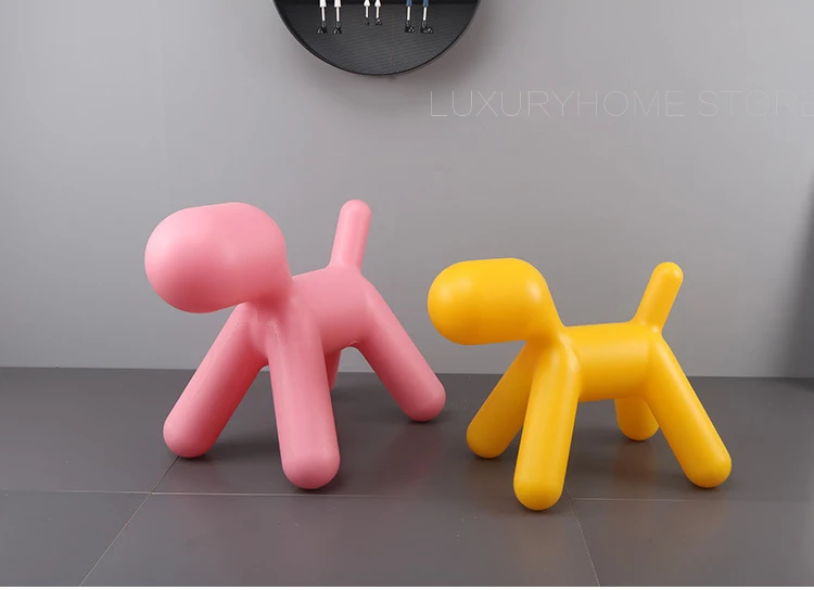 Fashion Popular Modern Design Baby Kids Dog Puppy Chair Children Soft Color Beautiful Plastic Toy Play School Garden Stool 1PC