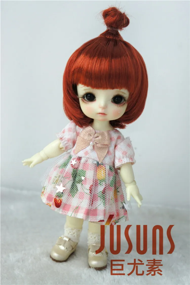 JD363 1/12 1/8 Мода BJD синтетический, мохеровый, для куклы парики Симпатичные Updo кукольные волосы Размер 3-4 дюймов 5-6 дюймов кукольный парик аксессуары - Цвет: 5-6inch Carrot SM130