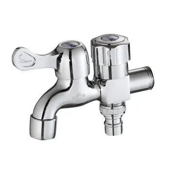 

Brass Wall Mount Chrome Finished Small Tap Double Using Decorative Double Garden Faucet Washing Machine Tap 1 Piece