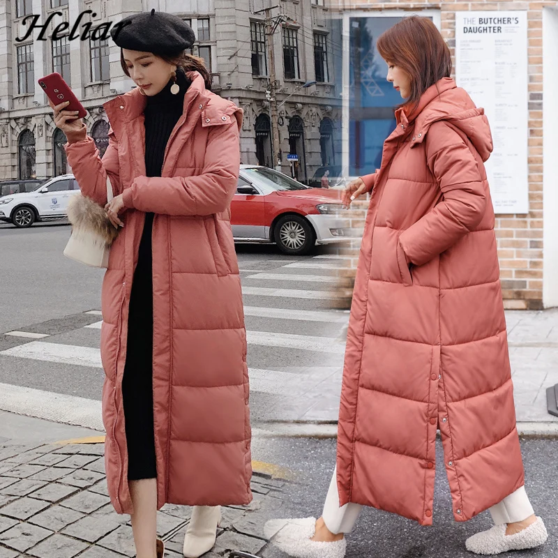 HELIAR abrigos para mujer capucha chaqueta térmica de algodón para mujer abrigo Maxi de moda abrigo de nieve para mujer abrigo de invierno para - AliExpress Ropa de mujer