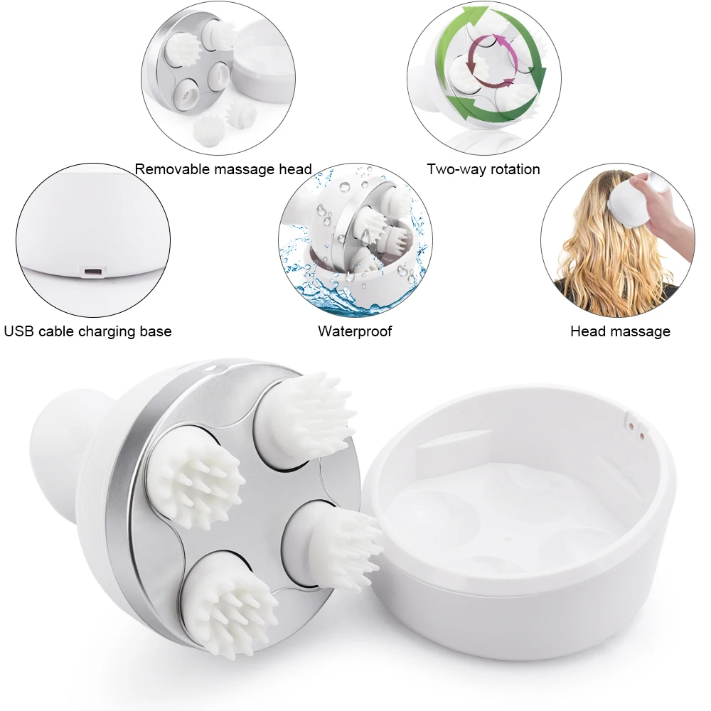 Electric Head Massager Cat Paw Massager Roller Body Relax Massage Household Handheld Wireless Massage Claw For Head Arms Legs