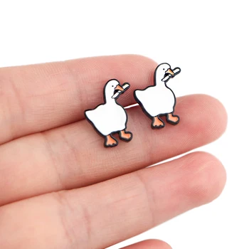 

DZ952 Untitled Goose Game Earring for women Stainless steel Earring Enamel Art Stud Earrings Gifts Girl