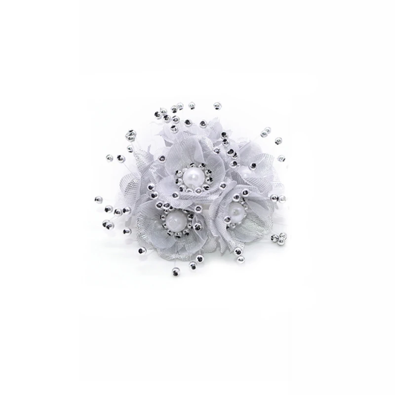 Silver Artificial Flower Cherry Stamen Berries Bundle New Year Xmas Decoration For DIY Christmas Wedding Cake Gift Box Wreaths