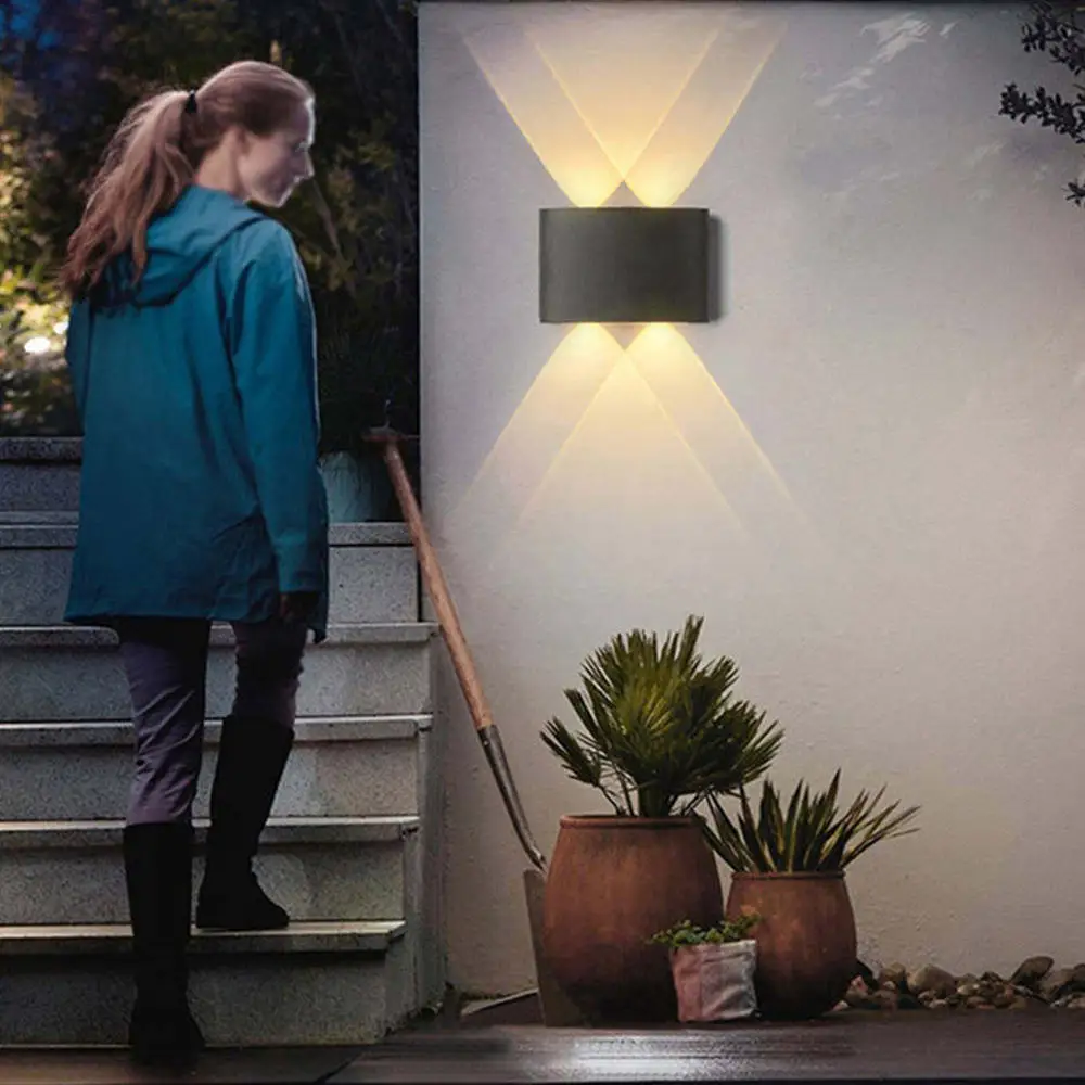 Уличный светодиодный настенный светильник в современном скандинавском стиле, настенный светильник 2 Вт 4 Вт 6 Вт 8 Вт для гостиной, крыльца, сада, черные, белые декоративные лампы