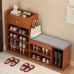 Zapatero tipo económico para el hogar, taburete para cambiar zapatos, estante de gran capacidad para dormitorio, se puede colocar en la puerta