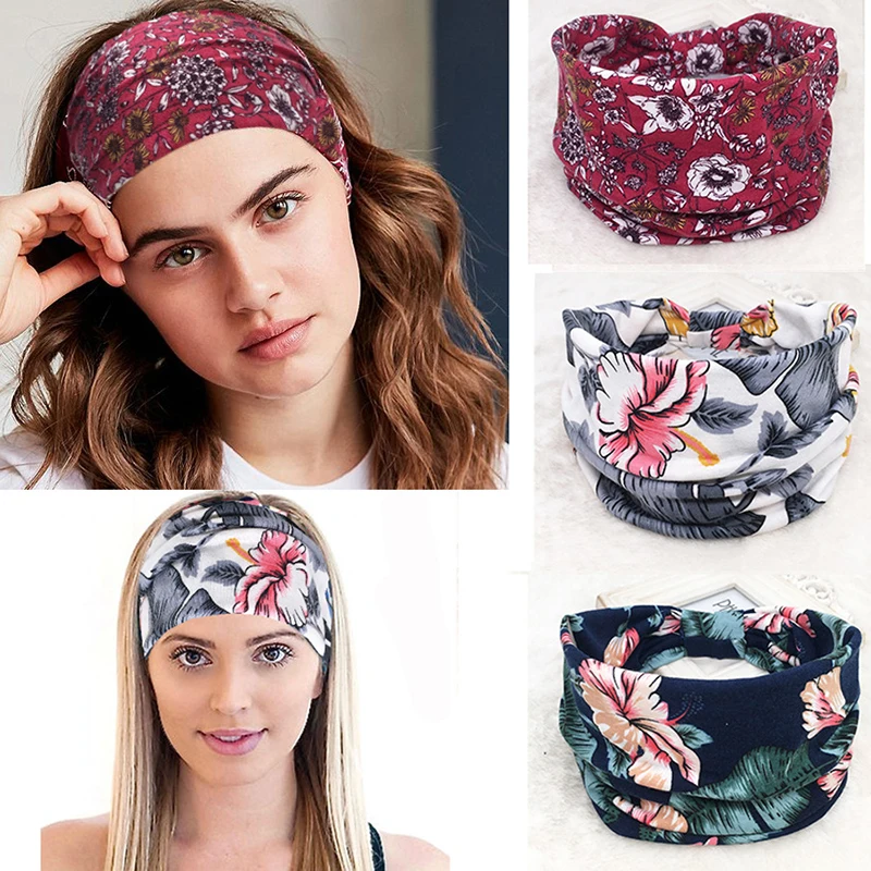 

Bohemia BOHO Wide Cotton Stretch Women Headbands Headpiece Headwrap Turban Headwear Bandage Hair Bands Bandana
