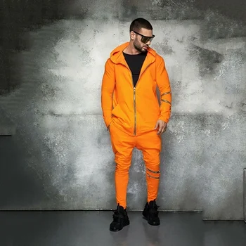 

2020 Fashion Men's Autumn suit slim zipper hoodie casual sports trousers men's suit