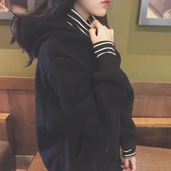 

Winter New Casual Korea Large Size Hoodies Sweatshirt Long Sleeve Tops Pullovers Harajuku High Collar Cute Fashion Sweatershirt