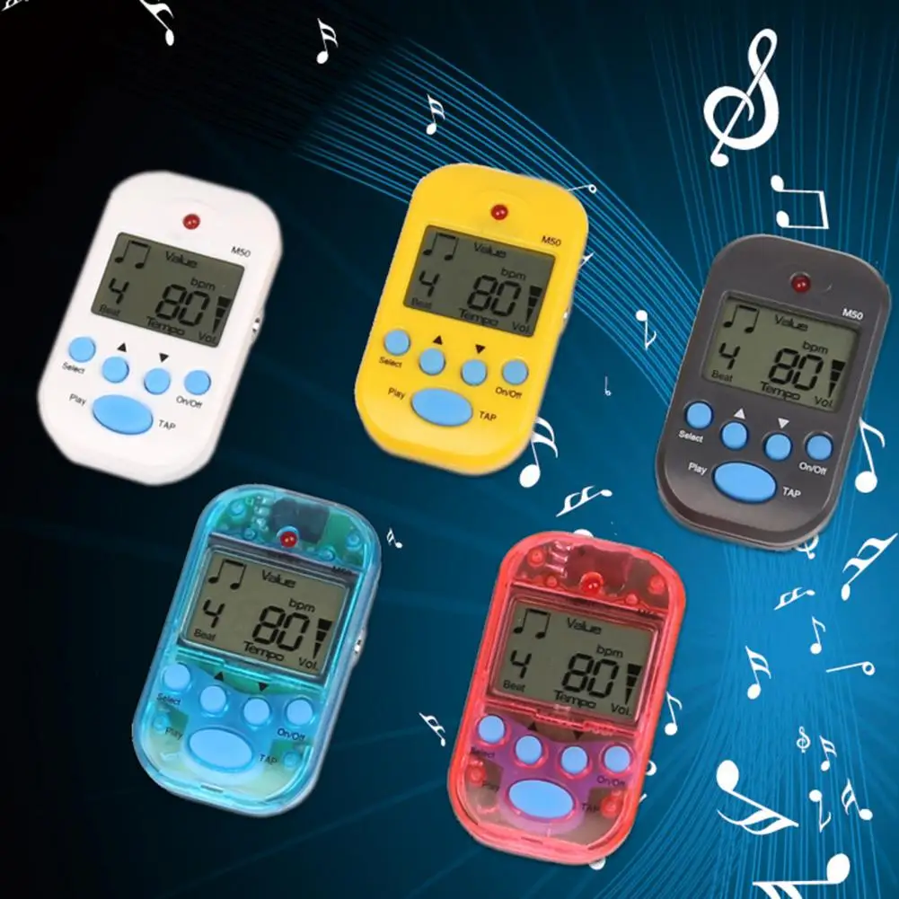 M50 Mini Electronic Metronome LCD Digital Plastic Professional Electric  Guitar Piano Metronome Musical Instrument Accessories