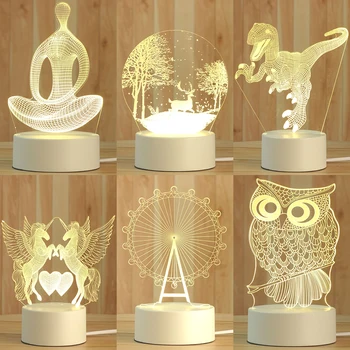 

Cartoon 3D Novelty Light LED Lights New Arrivals Children Bedroom Lamp Soft Light Birthday Gifts Night Lamp Christmas Usb Gift