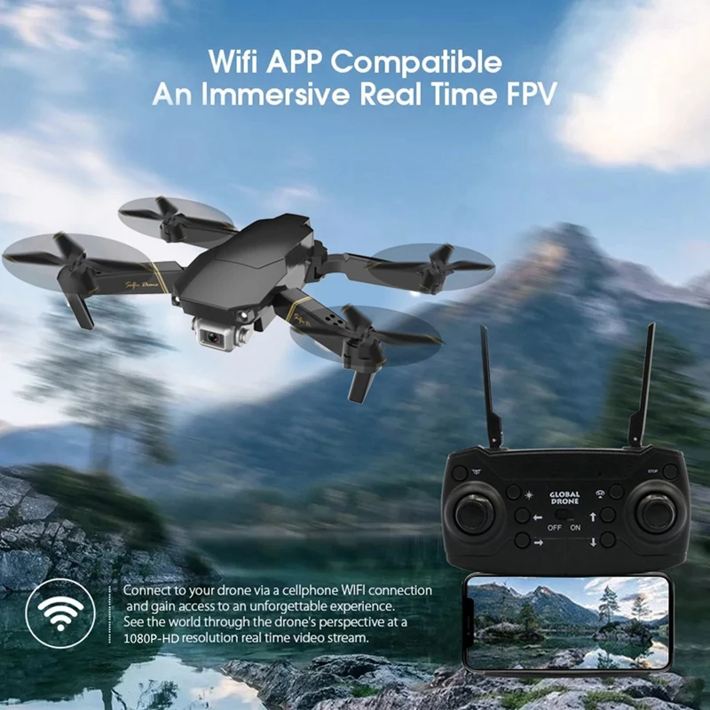 FFYY-Gd89 Wifi Fpv 480P Hd Aerial Drone Camera Height-Maintaining Mode Collapsible Rc Drone 2.4Ghz Anti-Jamming Technology