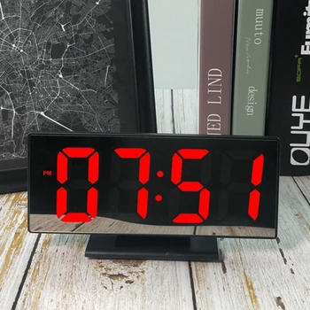 

Mirror USB LED Digital Table Clock With Temperature Electronic Alarm Clock Temperature Display Home Decoration Clock